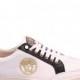 Versace Leather Lace Up Low-Top Sneakers