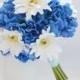 Blue Hydrangea Bouquet, Hydrangea Bouquet, Gerbera Daisies, Spring Bouquet, Bridesmaid Bouquet, Shabby Chic Bouquet, Garden Bouquet