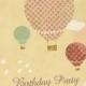 Hot Air Balloons Birthday Party, Invitation Card-Digital template File