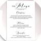 Typography Wedding Menu-Printable Calligraphy Menu-Modern Wedding Menu-Custom Menu for Rustic Wedding-Wedding Reception Table Menu