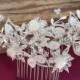 Bridal Hair comb W mother of pearl shell wedding hair comb,wedding Hair accesories,pearl Bridal Comb,Crystal wedding comb,bridal Head pieces