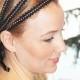 Black Wedding, Accessory,  Triple Headband-  Bridal Hair Accessories, Rhinestone and Lace Headband, Bridesmaid Headband