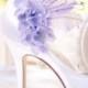 Shoe Clips Lavender Hydrangeas & Feathers. Stylish Elegant Garden Tea Party, also blue ivory apple green pink teal, Pearl / Rhinestone gem