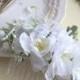 White Bridal Flower Comb-  Floral Headpiece- Wedding Bridal Bohemian Floral Hair Accessory- Cherry blossom flower