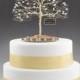 Personalized 50th Anniversary Cake Topper Tree Gift Idea Clear Swarovski Crystal Elements on Gold 7" x 7"