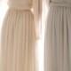 Trieste. One custom Poet sleeve chiffon robe. Long bridal robe in chiffon with draped sleeves. Full skirt & train Lingerie robe with slip
