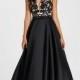 Ball Gown daring neckline Appliques Satin Prom Dress PD3211
