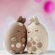 Kawaii Bunnies Wedding Cake Topper / Hugging, Loving Rabbits / Cake Topper Figurines / Totem Animals / Cute Characters