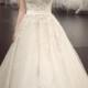 Elegant Sweetheart Beaded Appliques A Line Court Train Wedding Dress WD019