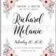 Anemone wedding invitation card printable template - Unique vector illustrations, christmas cards, wedding invitations, images and photos by Ivan Negin