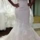 Strapless lace flare mermaid wedding bridal dress
