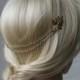 Wedding Headpiece -Gold Bridal hair accessory -back head drape Head-chain - Bohemian Headpiece UK