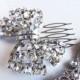 Old Hollywood - Silver Hair Comb - Rhinestone Hair Comb - Bridal Bow - Art Deco - Vintage Jewelry Collection - Christmas Gift for Women