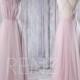 2016 Pink Mesh Bridesmaid Dress Long, Spaghetti Straps Wedding Dress, A Line Prom Dress, Open Back Evening Gown Floor Length (CS012)