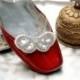 Rhinestone Butterfly Shoe Clips Dainty Stylish Bride Bridal Bridesmaid, Elegant Stunning Delicate Shimmer Glitz Steampunk Rockabilly Couture