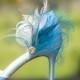 Something Blue Shoe Clips. Turquoise Peacock Feather & Rhinestone Gem. Ivory Rose. Wedding Bride Bridal Bridesmaid Gift, Statement Edgy Bold