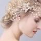 Gold Bridal Hair Comb, Vintage Style Crystal Wedding Bridesmaid Flower Rhinestone Hair Pin Accessory