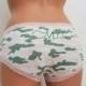 PINK Camo Cotton Panties w/ Army Green Mrs. and Bow - Pink Lace Trim - Customized Bride Underwear - Sizes Small-XXL