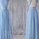 2016 Light Blue Bridesmaid Dress, Ruched Chiffon High Neck Wedding Dress, Long Prom Dress, High Neck Evening Gown Floor Length (J017C)