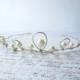 Silver Wire Tiara, Wedding Hair, White Pearl Tiara, Bridal Hair Accessory, White Tiara, Swedish Jewelry Design, Made In Sweden