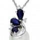Miadora 10k White Gold Cultured Freshwater Pearl, Sapphire And Diamond Necklace (H-I, I2-I3) (8.5-9 Mm) 