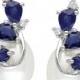 Miadora 10k White Gold Cultured Freshwater Pearl, Sapphire And Diamond Earrings By Miadora
