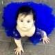 ROYAL BLUE Chantilly French lace and silk tulle flower gilr dress royal blue dress for baby girl royal blue tutu dress royal