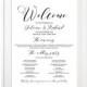 Wedding Program Poster-Calligraphy Style Wedding Program-Navy Blue Wedding Program-Wedding Program Sign-Printable DIY Wedding Program