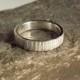 Eco Friendly Wedding Band Handcrafted in Recycled Silver with Rough Saw Texture- Promise Ring