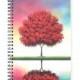 Colorful Red Tree Notepad, Spiral Notebook, Tree Notebook, Bullet Journal, Rainbow Sky Journal, 6x8" Spiral Journal, Artsy Stocking Stuffer