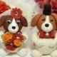 Dog wedding custom cake topper,  beagle bride and groom cake topper, pet cake topper, wedding dogs