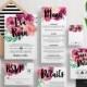 Wedding Invitation Suite Floral Watercolor / Printable Wedding Suite / Save the Date / Custom / Download / Invite Set/ Bright / Eva Suite