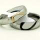 Custom Engravable Matching Half Heart Promise Couples Rings Set for 2