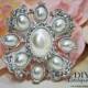 VIntage Style Pearl Rhinestone Brooch - DIY Wedding Brooch Bouquet Supply -  Sash Pin Wedding Jewelry Bridal Accessories 55mm 487202