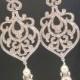 Chandelier Wedding earrings, Crystal Bridal earrings, Art Deco earrings, Bridal jewelry, Crystal earrings, Rose gold earrings, AMELIA