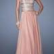 Strapless Sequins Floor Length A-line Chiffon Prom Dress PD2499