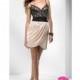 Flirt Short Slinky Satin and Lace Prom Dress P2686 - Brand Prom Dresses