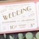 Destination Ticket Wedding Invitation / 'Just the Ticket' Art Deco 1920s Wedding Invite / Blush Pink Copper / Custom Colours / ONE SAMPLE