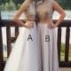 2 Piece White Homecoming Dress with Lace High Neck Floor-Length from Dressywomen