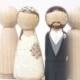 4 Peg Doll Wedding Cake Toppers, size 3.5" // Fair Trade Wooden Dolls Wedding Decor Cake Toppers Peg Dolls
