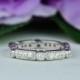 1/2 ctw Eternity Ring, Modern Art Deco Wedding Band, Engagement Ring, Man Made Diamond Simulant, Stacking Ring, Bridal Ring, Sterling Silver