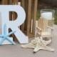 ANY LETTER & COLOR! Monogram, Wedding, Beach House Decor, Starfish, Centerpiece, Sweetheart Table