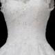 Dreamy illusion lace top princess wedding bridal dress