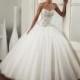 Gorgeous Tulle Sweetheart Neckline Dropped Waistline Ball Gown Wedding Dress With Beadings & Rhinestones - overpinks.com