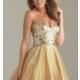 Short Gold Party Dress by Night Moves 6498 - Brand Prom Dresses