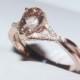 Natural Gems Ring 1.6ct Pear Shape Morganite Solid 14K Rose Gold Diamond Engagement Ring Pear Morganite Engagement Ring Floral Fancy Ring