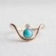 Turquoise + Moissanite Curve Ring 
