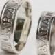 Mo Anam Cara - Celtic Wedding Ring Set - Solid White Gold Band  (Soul Mate in Irish)