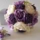 Purple, Lilac, Lavender and Ivory Bridal Bouquet