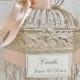 Medium Champagne Gold Wedding Birdcage Card Holder / Wedding Card Box / Birdcage Card Holder / Wedding Decor / Blush Wedding
